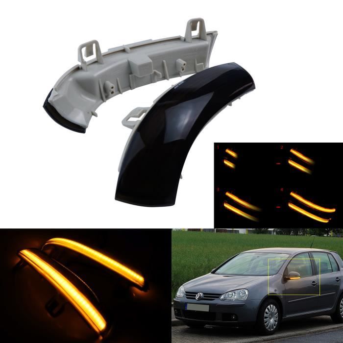 Gauche + Droit Dynamique LED Clignotant Miroir Rétroviseur Indicateur Noir Pour VW Golf 5 Passat EOS Skoda Superb Seat