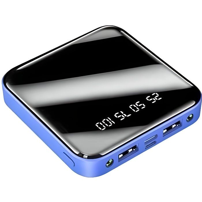 Mini banque d'alimentation à miroir complet 20000mAh, chargeur portable léger, deux ports USB-C