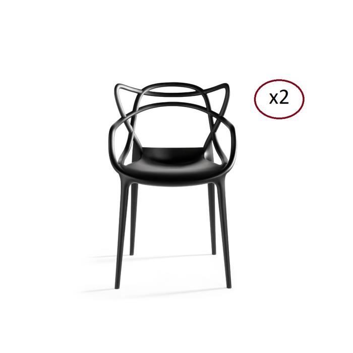 Lot de 2 Chaises Design Master Noires