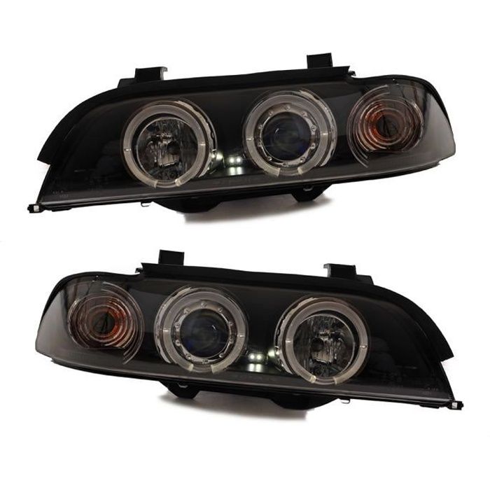 2 FEUX PHARE AVANT ANGEL EYES LED BLANC BMW SERIE 5 E39 DE 1995 A 08/2000