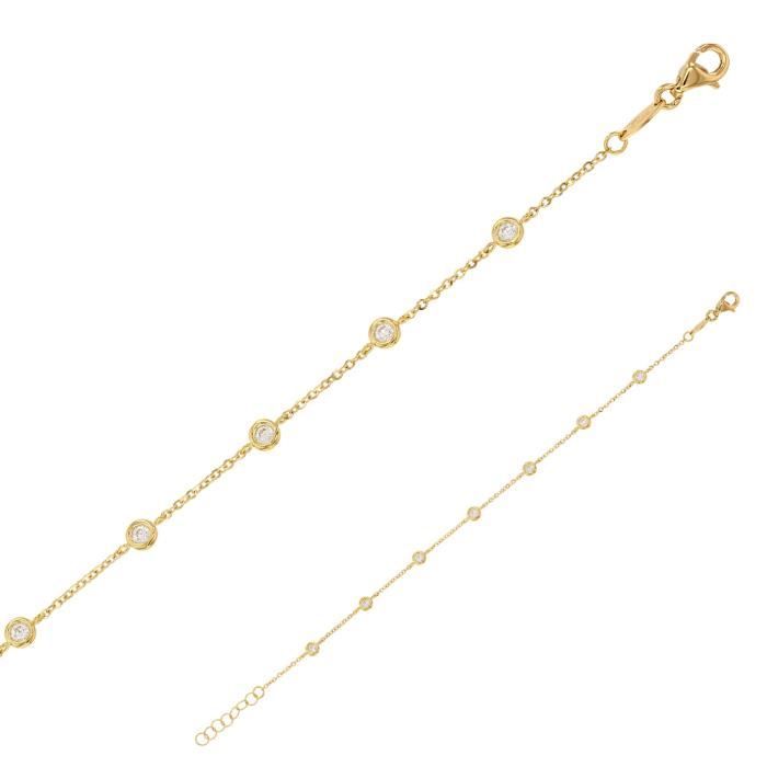 Jouailla - Bracelet Or 375-1000e orné d'oxydes de zirconium