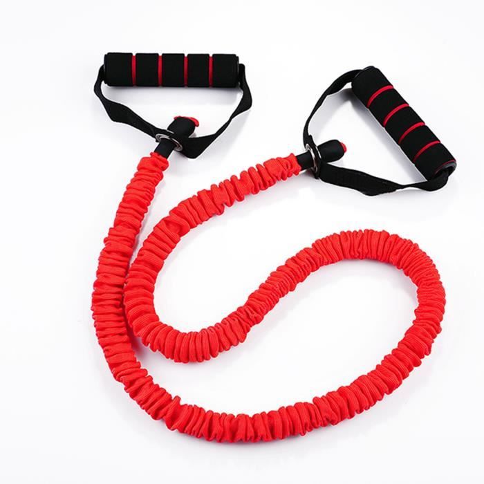 Bandes de Résistance, Corde Elastique Résistance Fitness Avec Revêtement en Tissus, Rouge