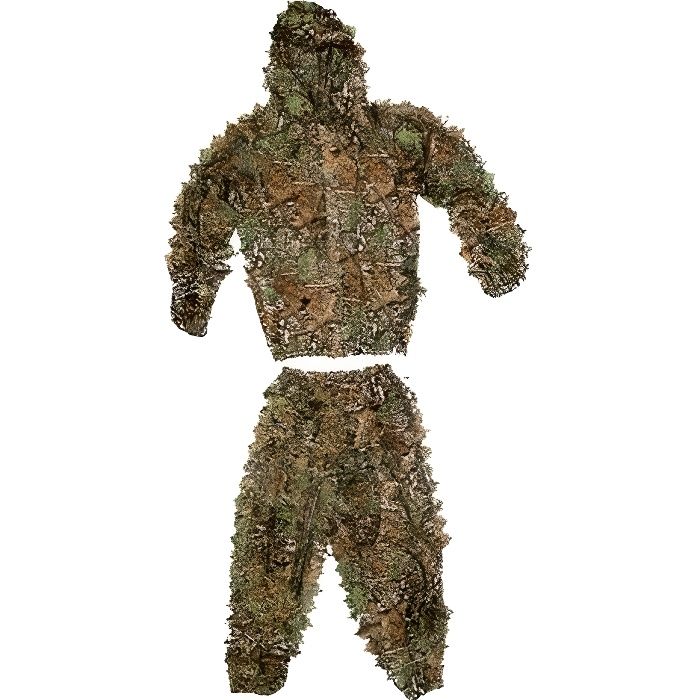 Tenue de camouflage imitation feuilles mortes 1 veste et 1 pantalon * aille : unique adulte * Poids : environ 400g * Matière :