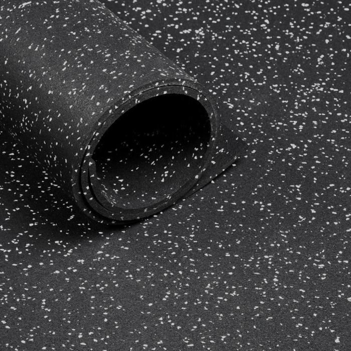 Sol pour salle de sport - largeur 1,25 m - épaisseur 6 mm - Noir/Gris