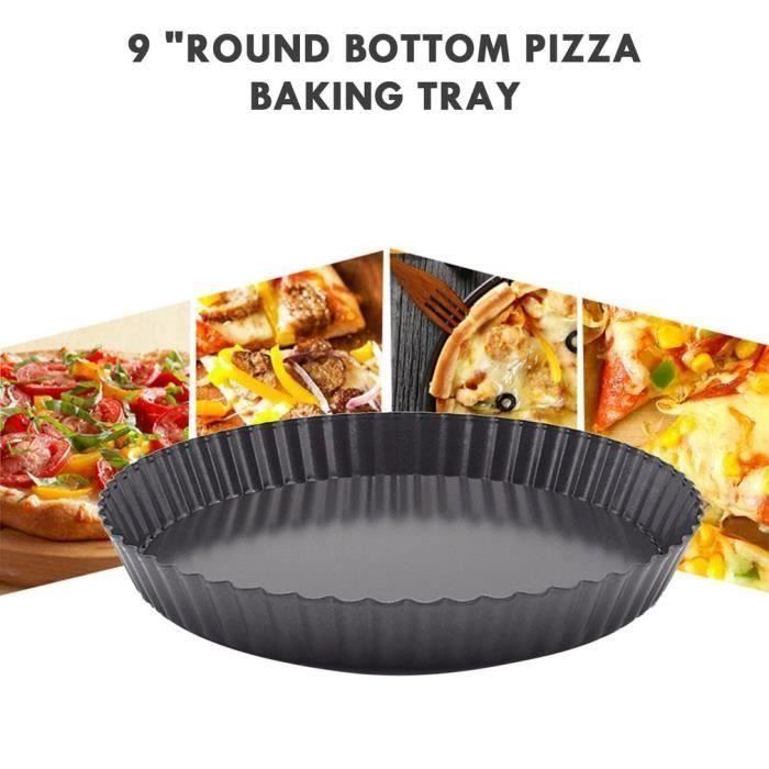 9 pouces antiadhésif poêle à pizza moule à quiche avec fond amovible moule à tarte assiètte poele de pizza