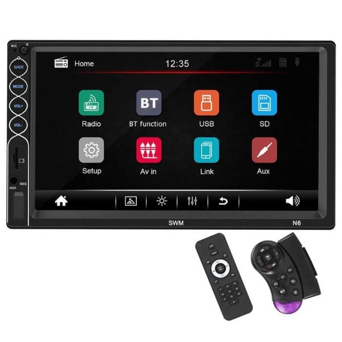 SWM N6 2 DIN voiture stéréo vidéo MP5 lecteur 2din 7 pouces écran tactile Bluetooth USB AUX FM autoradio - Type With 2 Control
