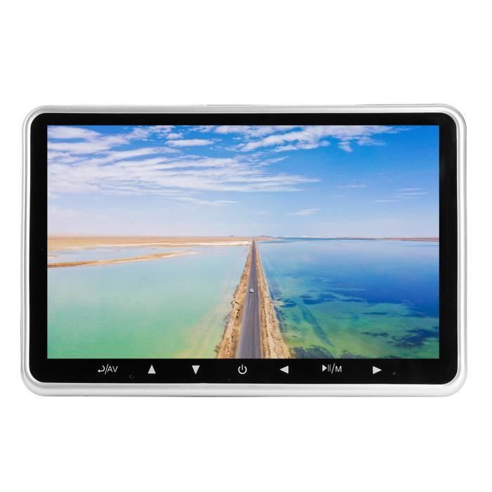 Drfeify TV d'appui-tête de voiture Moniteur d'appui-tête de voiture 10.1in Untra Thin TV Pillow Display Back Row MP5 Mount Screen