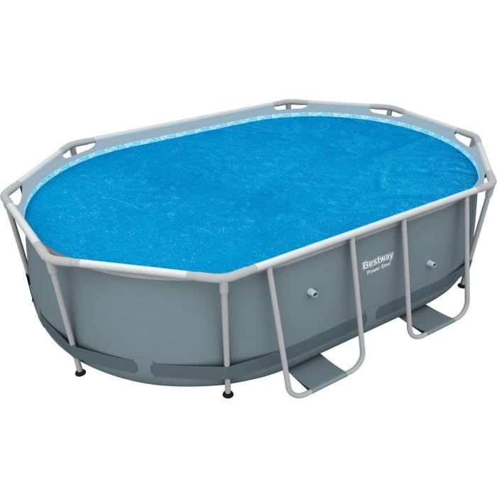 BESTWAY Bache solaire 404 x 230 cm pour piscine hors sol ovale Power Steel 424 x 250 x 100 cm