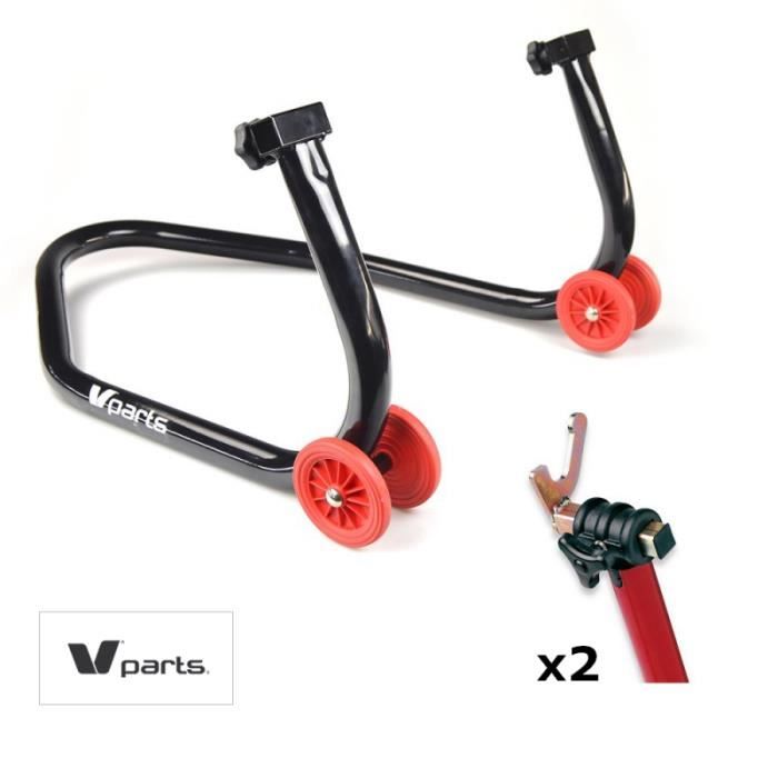 Pack béquille arrière moto + supports en V V-PARTS universel