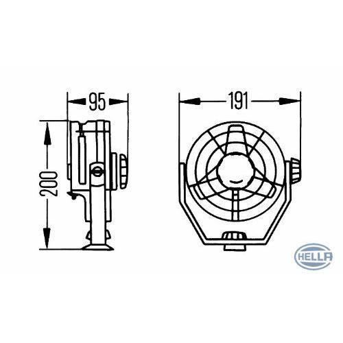 Hella 8EV 003 361-001 - AUTO/MOTO - VENTILATEUR DE MOTEUR - Ventilateur Turbo 12 V avec câble de raccordement 155 cm