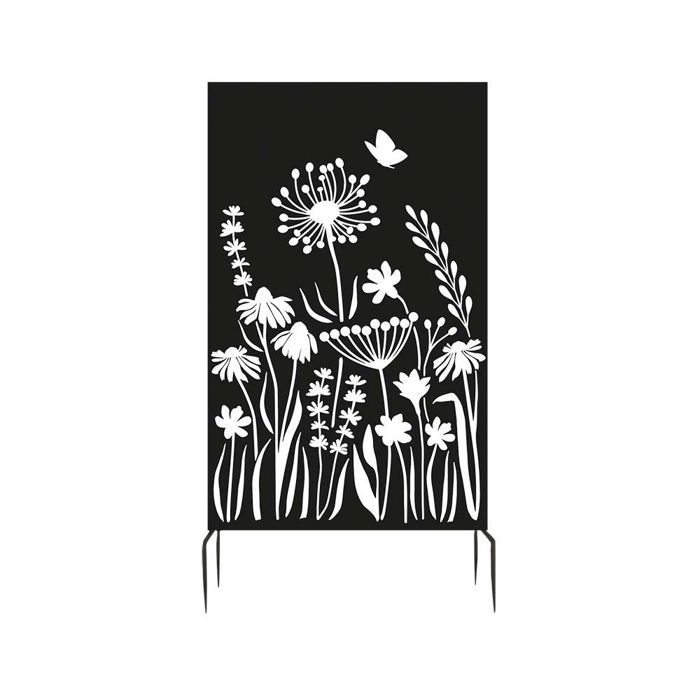 Brise vue treillis motif floral en fer
