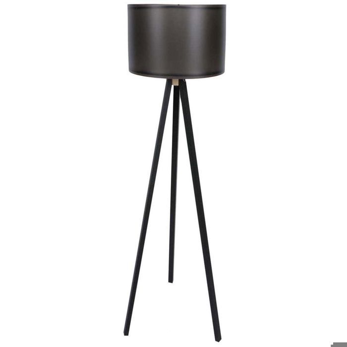 Lampadaire trépied Luca 145cm Tissu et Bois Noir