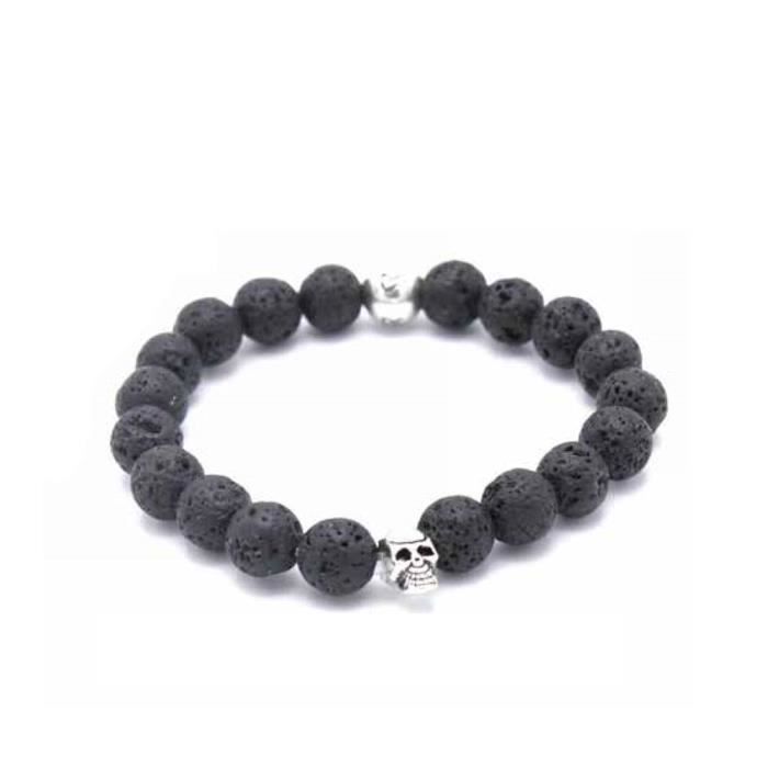 Bracelet Homme Redskins perles de lave naturelles