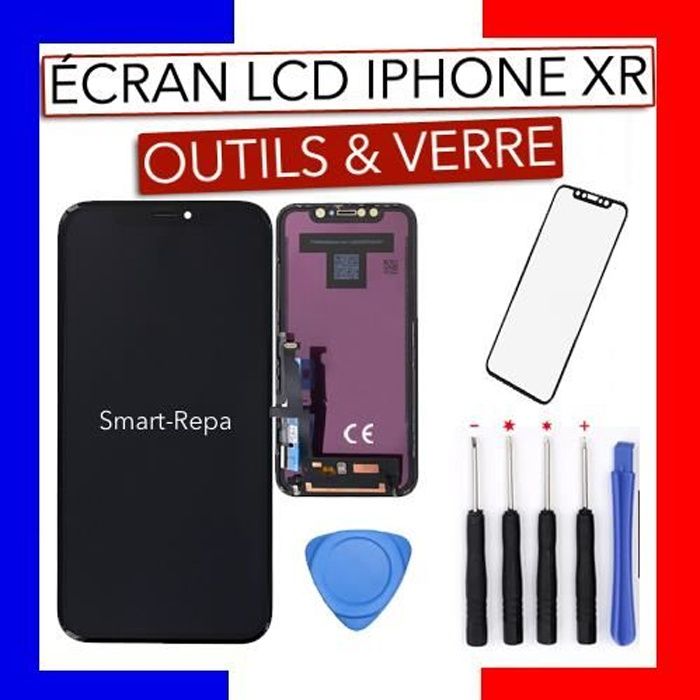 VITRE TACTILE + ECRAN LCD POUR IPHONE XR NOIR + OUTILS