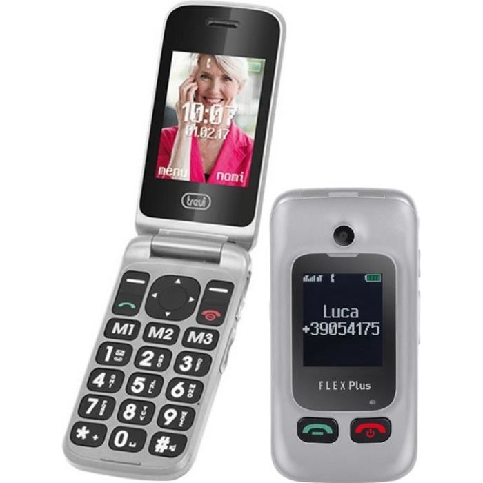 Téléphone à clapet senior Trevi Flex plus 55 Gris