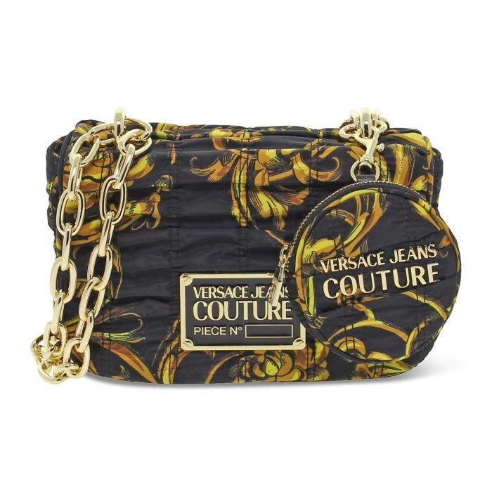 SACOCHE VERSACE JEANS COUTURE BX6 NYNG en nylon noir jaune Femme