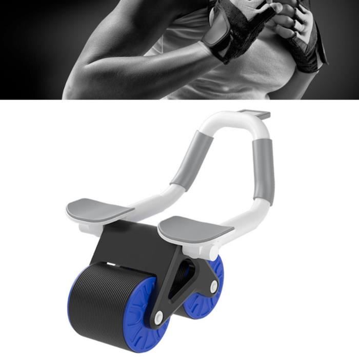 DUO Roue Abdominale homme femme exercice ab wheel roller fitness roulette saine ventre musculation poignée (Bleu) En Stock