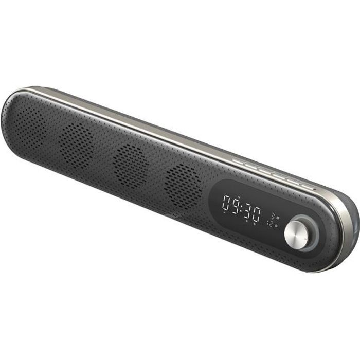 Enceinte BT WE av ecran LCD 10W affichage heure et temperature int dual alarme, lecteur USB/Micro SD Radio FM, Aux in, NOIR