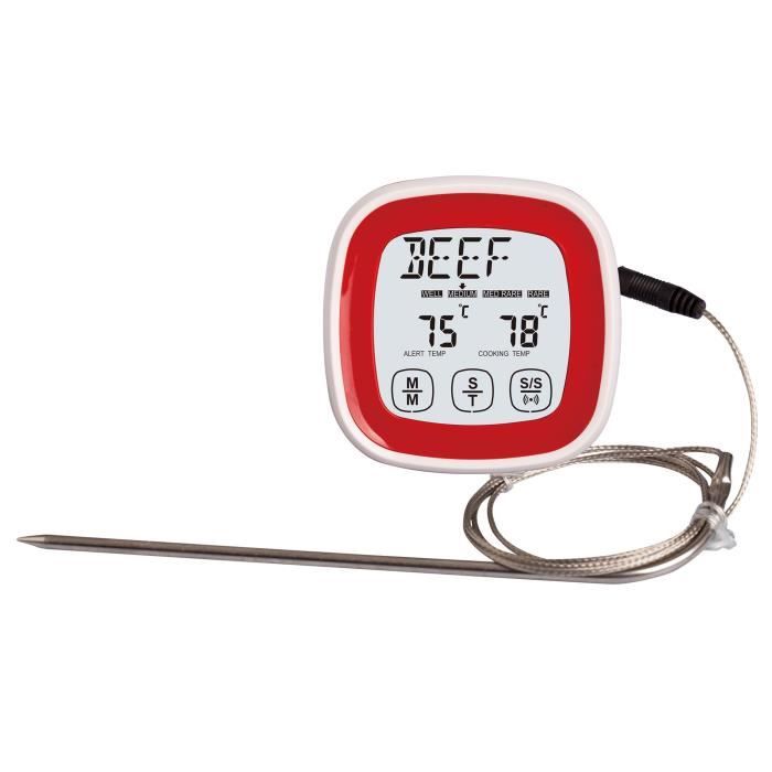 YOKO DESIGN Thermo-sonde de cuisson avec fil - Blanc et rouge