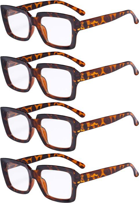 Lot De 4 Lunettes Loupes De Lecture MODFANS 2.5 - Branches Effet Bois Style Vintage Hommes Femmes