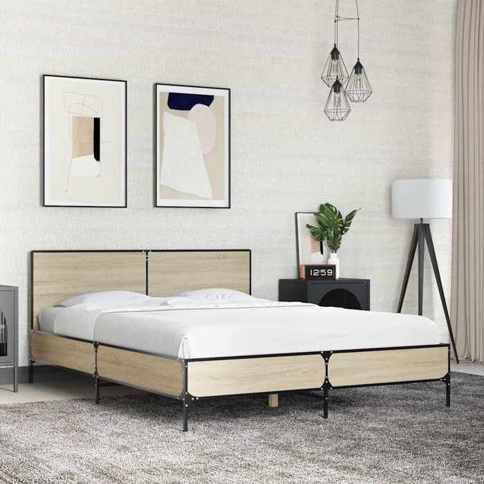 vidaXL Cadre de lit sans matelas chêne sonoma 140x190 cm 3280033