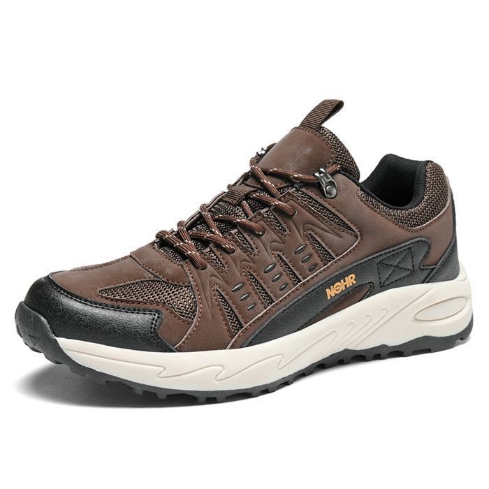 Baskets Homme Cuir Noir Imperméables - Chaussures De Sport Légères Antidérapantes Grandes Tailles