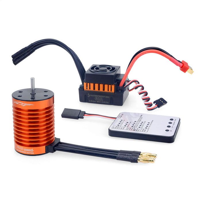 Combo Moteur Brossé 540 21T Et ESC 60A étanche – Pour Voiture RC 1/10, 6V/3A BEC