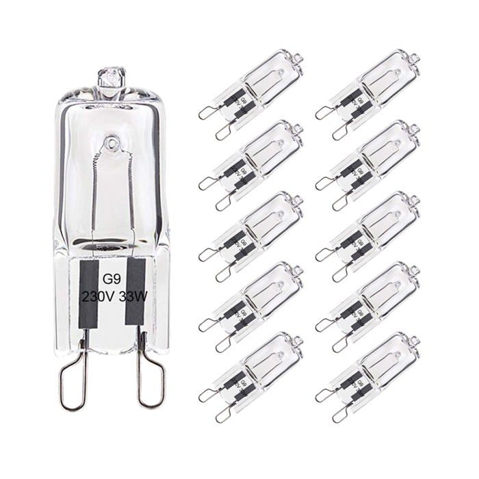 Lot de 10 Ampoule G9 33W Blanc Chaud Halogène G9 Pour Four Tolérance de 300°C G9 Ampoules Capsule Filament 420LM 230V