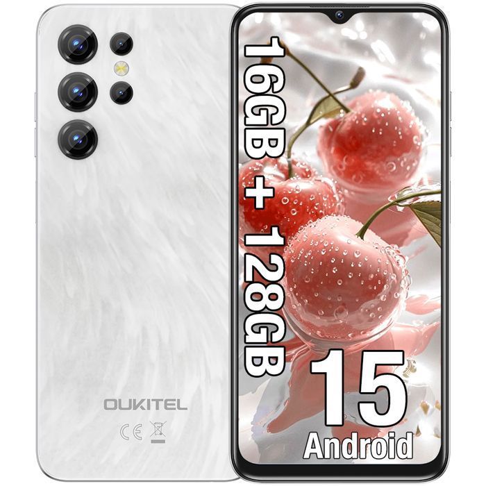 OUKITEL C1 Smartphone zonder abonnement, Android 15, 16 GB 128 GB /1 TB mobiele telefoon voordelig, 6,52 inch HD mobiele telefoon zonder abonnement, 5150 mAh simlockvrije mobiele telefoons, 13 MP