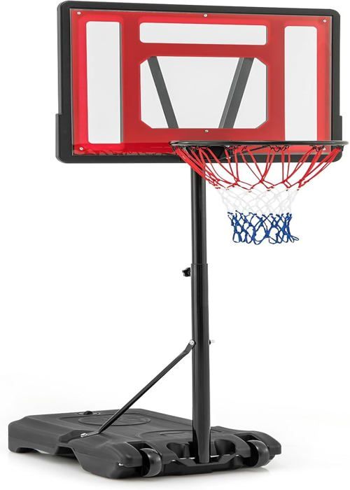 GYMAX Panier Basket-Ball Extérieur pour Enfants, Hauteur Réglable