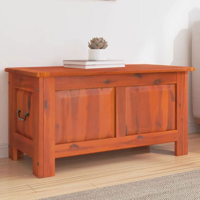 vidaXL Coffre de Rangement avec Couvercle Boîte à Jouets Armoire de Rangement Organisateur de Salon Couloir Marron Bois 364915