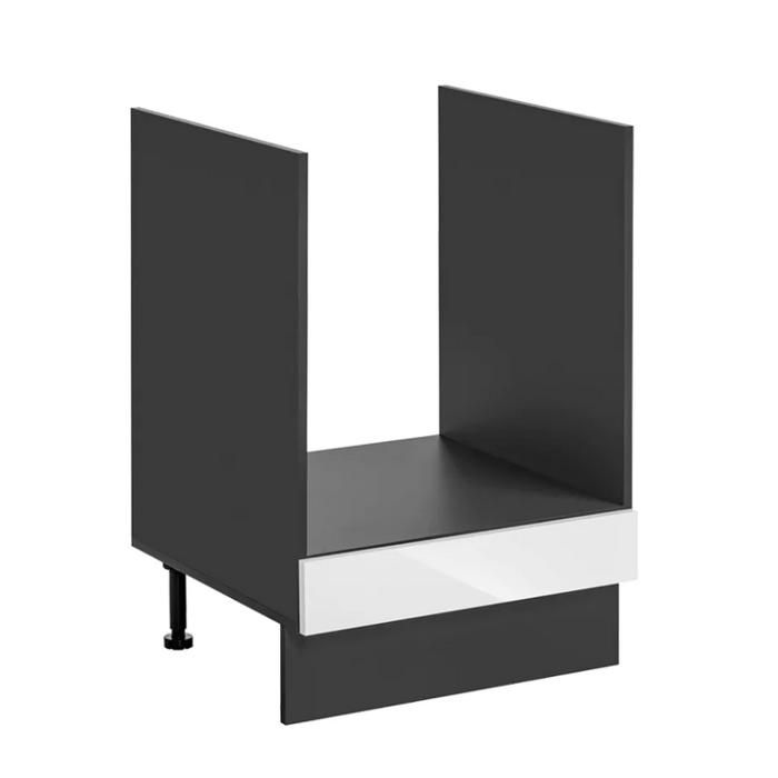 Meuble bas de cuisine pour four Dalia - Blanc/Gris graphite - L 60 x H 86 6 x P 56 cm