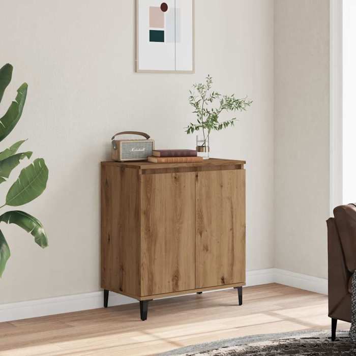 (SOLDE dété) Placard/Buffet bas - Décor salon - chêne artisanal 60 x 35 x 70 cm bois dingénierie *aspect pratique8921279