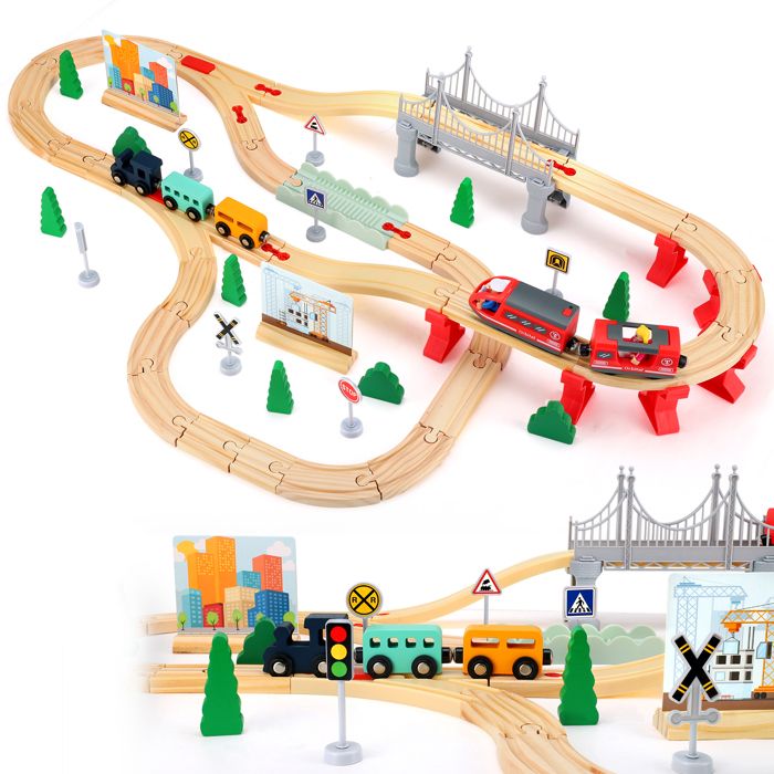 Ensemble de Train en Bois Jouet, Ensemble de Train Numéro en Bois Drôle en Bois bébé Enfants Jouet Train Apprentissage Précoce Jouets éducatifs Enfants Cadeaux de Noël pour les