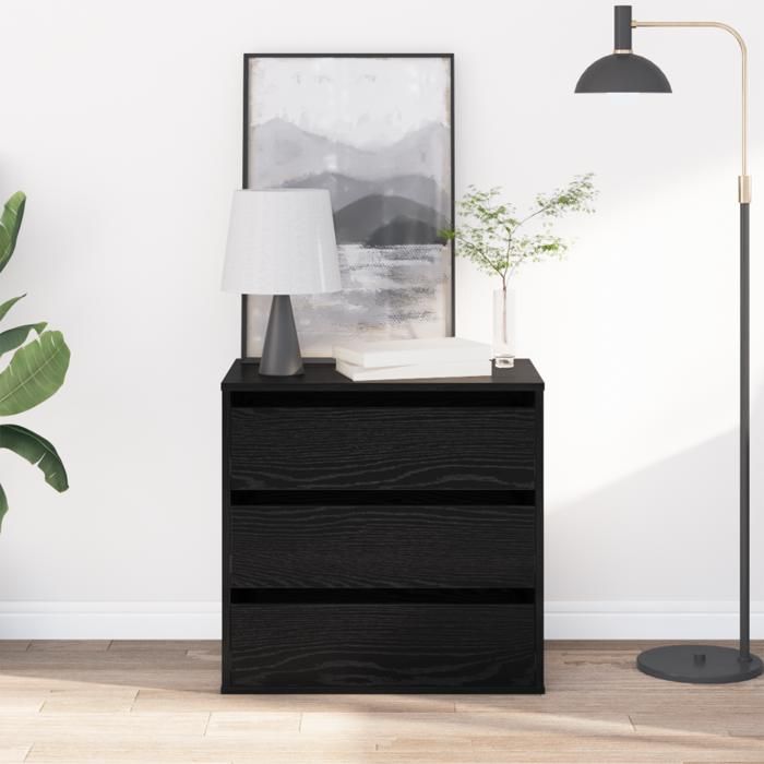Commode d angle Chêne noir 60x41x58 cm Bois d ingénierie