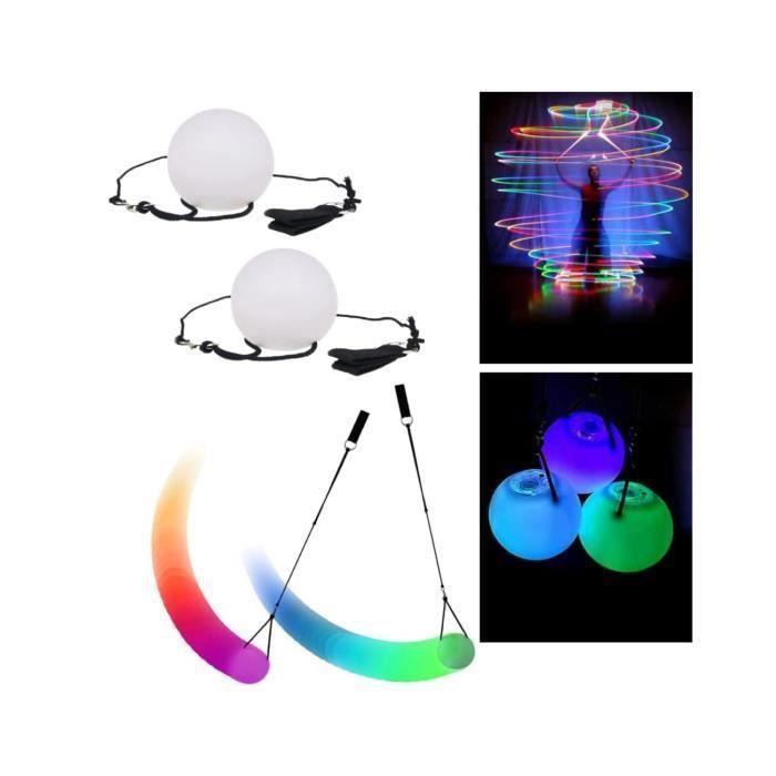 Lot De 2 Balles LED Poi Lumineuses XEERUN – Jonglage Et Spectacle Lumineux