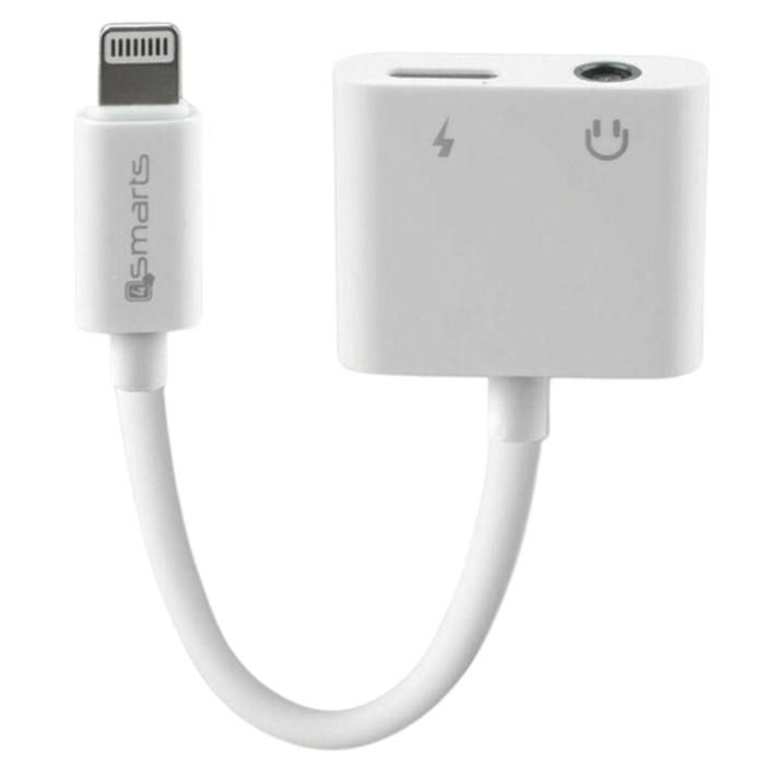 Adaptateur Lightning - 4SMARTS - Vers Lightning + AUX 35 mm - Charge et écoute simultanées - Design élégant
