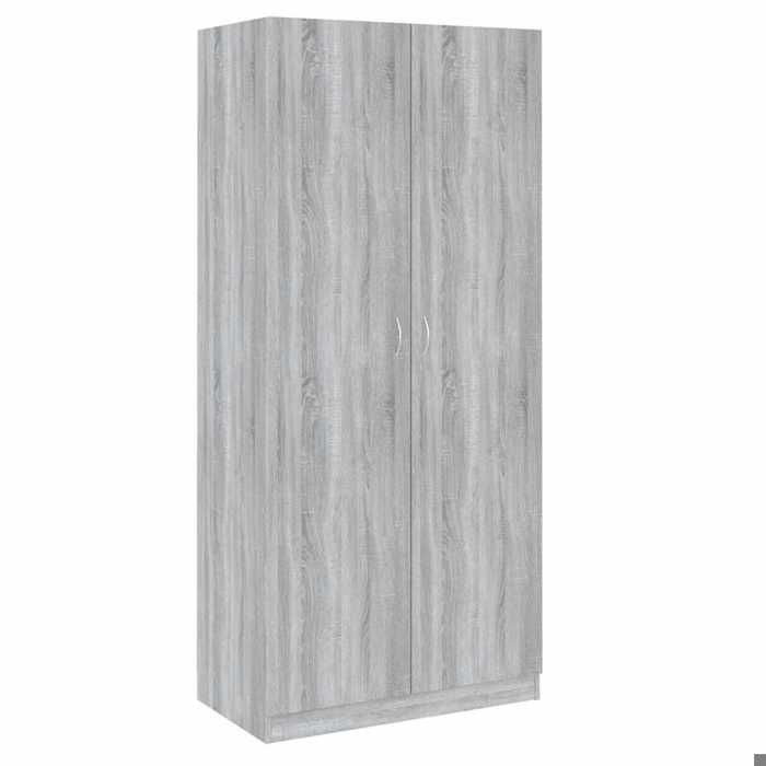 Armoire de chambre - SOLO - Garde-robe - Sonoma gris 90x52x200 cm Bois dingénierie lv289