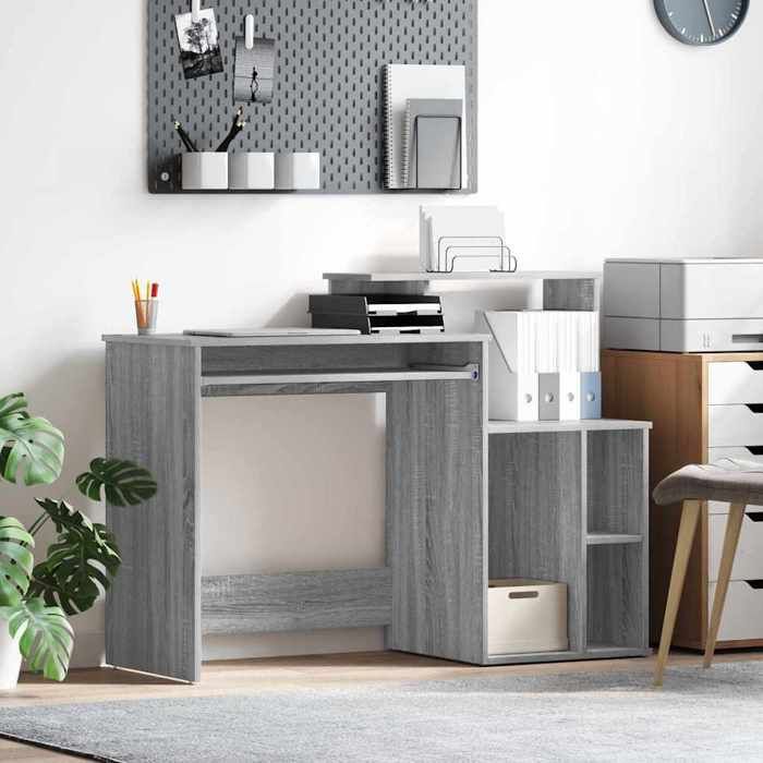 Bureau avec rangement Sonoma gris 1205 x 44 x 885 cm - style contemporain