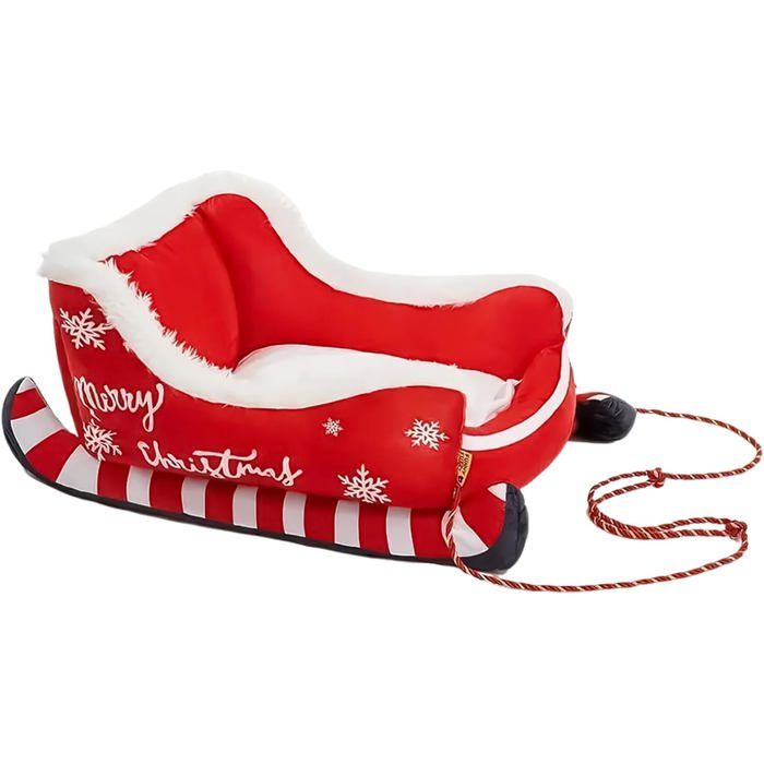 Lit de Noël pour Chat Matelas Chaud avec Base Non Dérapante - Lit pour Chien - pour Chiot Hiver Animal Intérieur 50*37*25