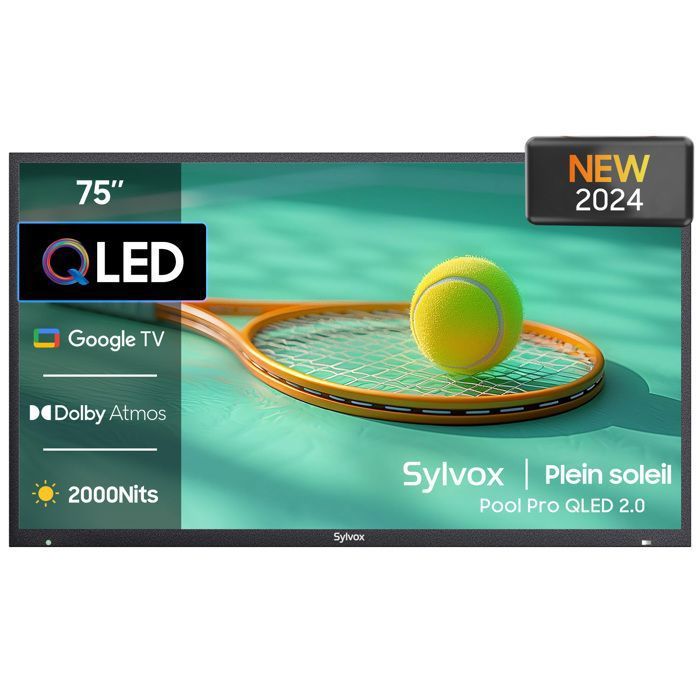 TV LCD SYLVOX Pool Pro 2.0 TV 75 (190 cm) 4K UHD HDR 2000 nits IP55 étanche