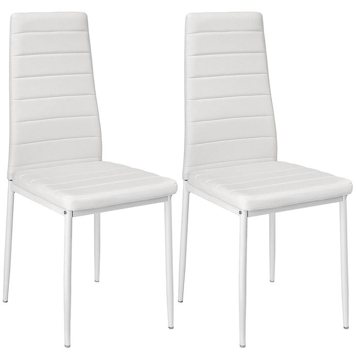 CHAISES DE SALLE À MANGER YQINGMAOY FACILES À DÉPLACER CONFORTABLES MINIMALISTE LOT DE DEUX 39 × 40 × 98 CM BLANC