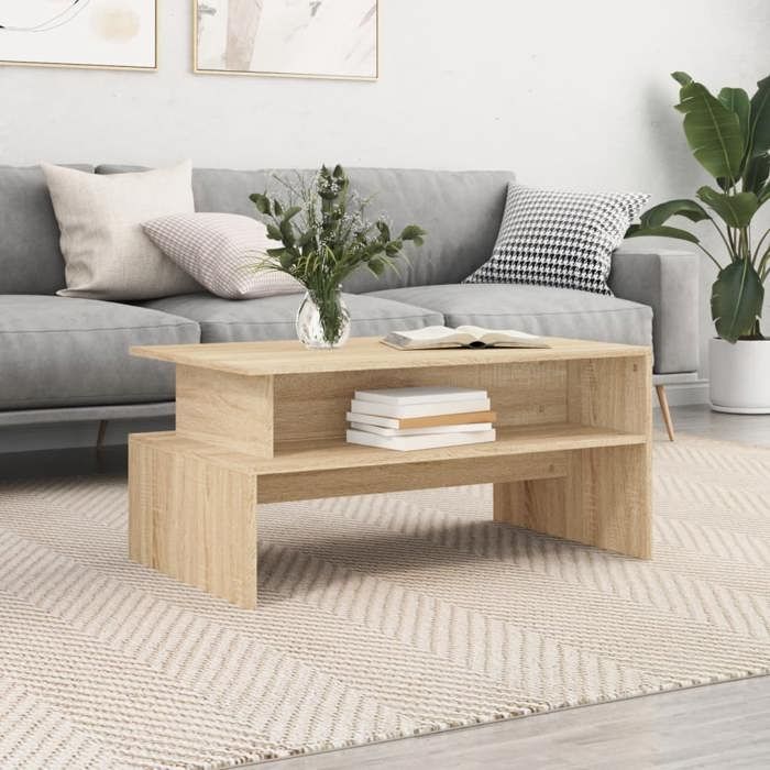SALE 2026 Table à café Brun - Table basse chêne sonoma 90x55x425cm - bois dingénierie PRO798628184