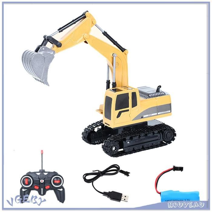 MINGPINHUIUS Excavatrice télécommandée pour enfants, 11 canaux, pel