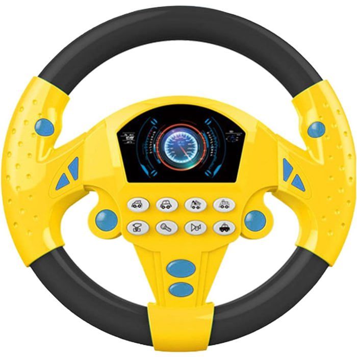 Jouet de volant pour enfants avec sons lumineux jouet de voiture de simulation de conduite pour enfants (noir jaune)