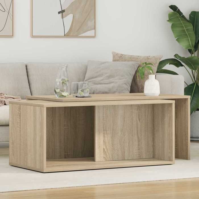 vidaXL Ensemble de tables basses 2 pcs Chêne Sonoma Bois dingénierie 8000262