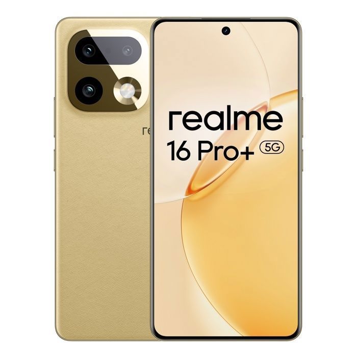 Smartphone Realme 16 Pro Plus 5G Or 12Go Ram 512Go 200MP 7000mAh 80W IP69 AMOLED 6500nits Snapdragon 7 Gen4