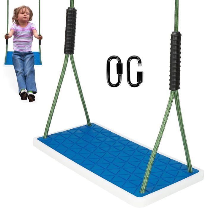 Balançoire Jardin Antidérapante en Caoutchouc Souple Épais - Corde Réglable 130-200 cm