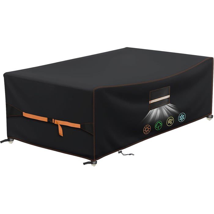 Housse Salon De Jardin Exterieur 420D Tissu Oxford Housses De Meubles De Jardin 270X180X89Cm Bache De Table Protection Vec Grill