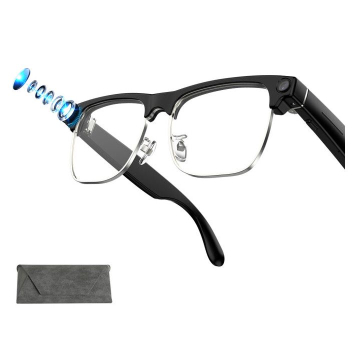 Blackview BV200 Lunettes Intelligentes AI avec Caméra HD Appels Bluetooth assistant & traduction 225 mAh Transparent